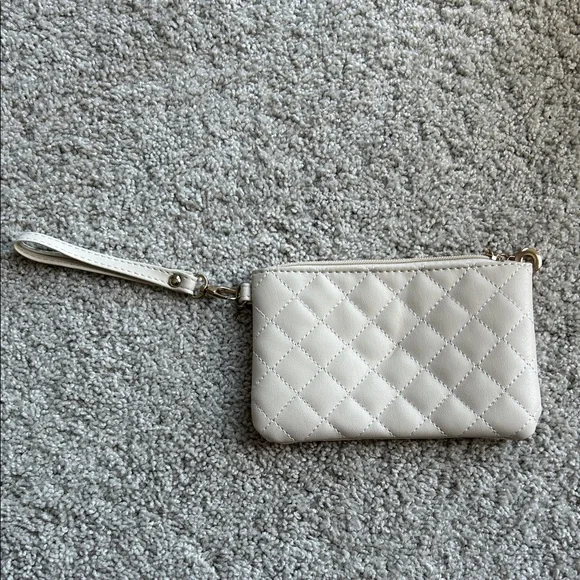 Cream Quilted Wristlet - Picture 1 of 3